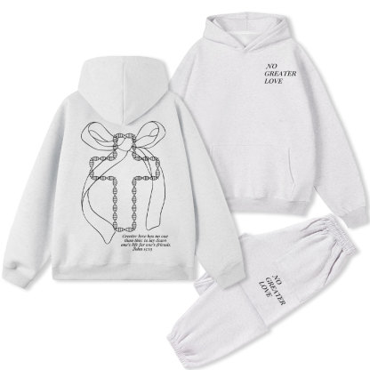No Greater Love Christian Premium Fleece Hoodie Set