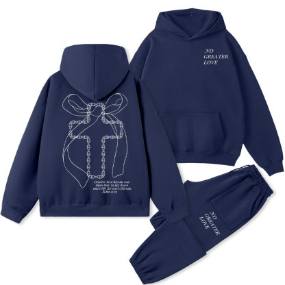 No Greater Love Christian Premium Fleece Hoodie Set
