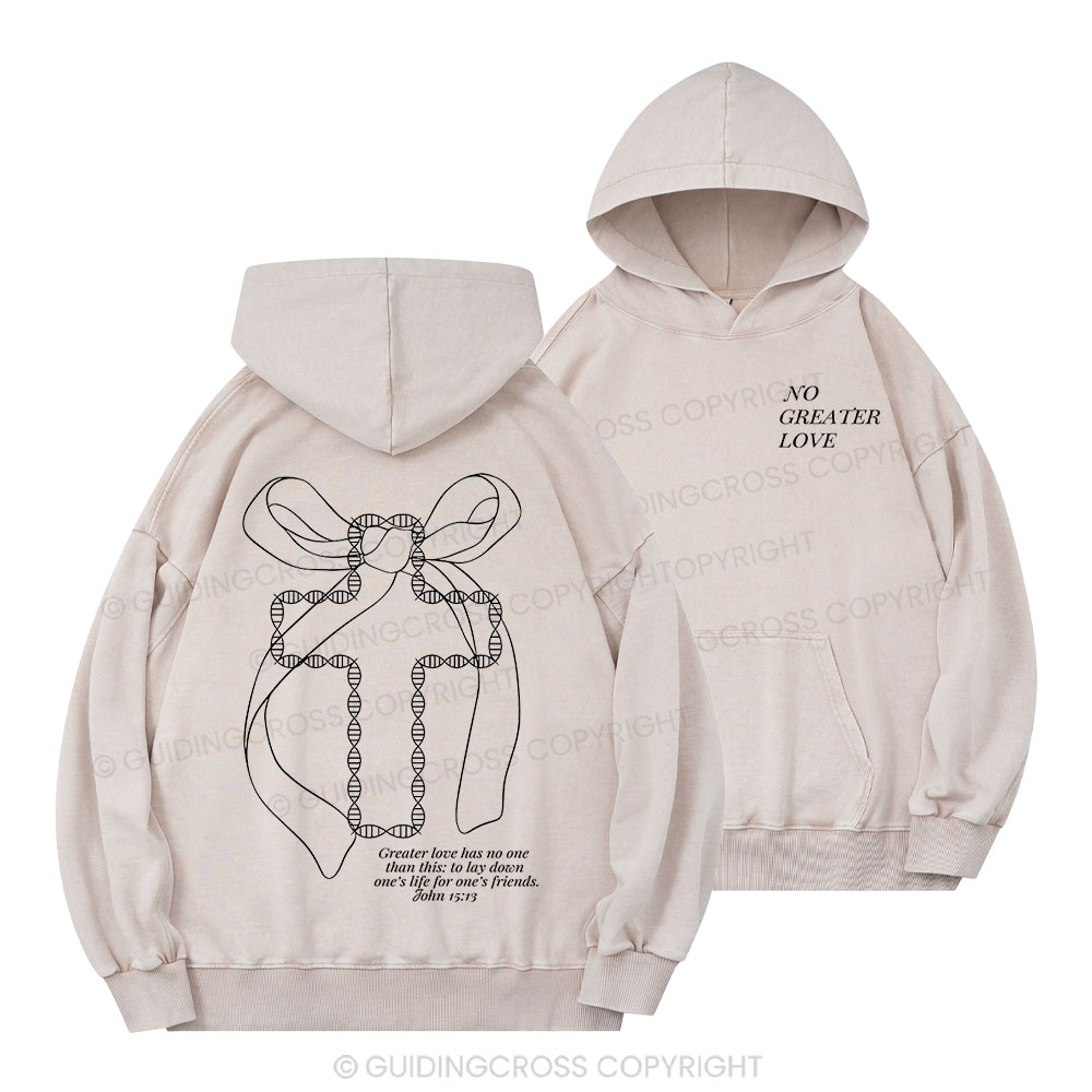 No Greater Love Christian Washed Hoodie