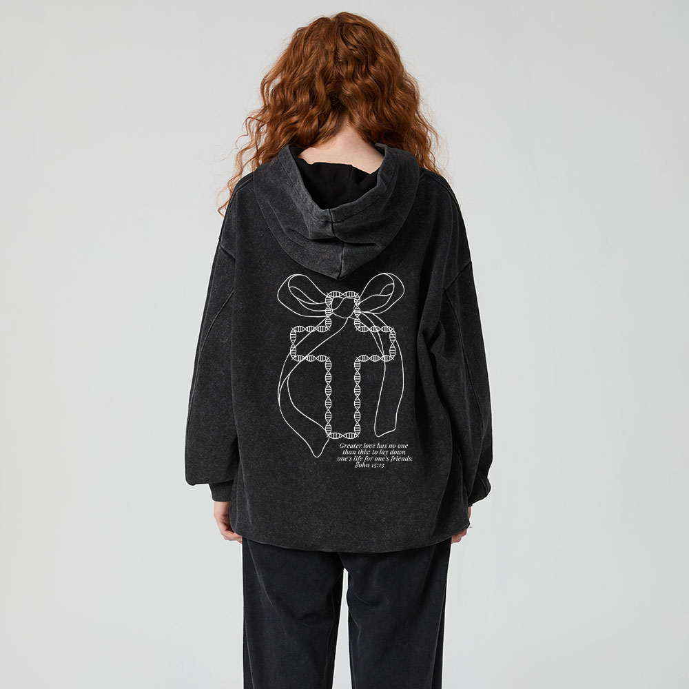 No Greater Love Christian Washed Hoodie