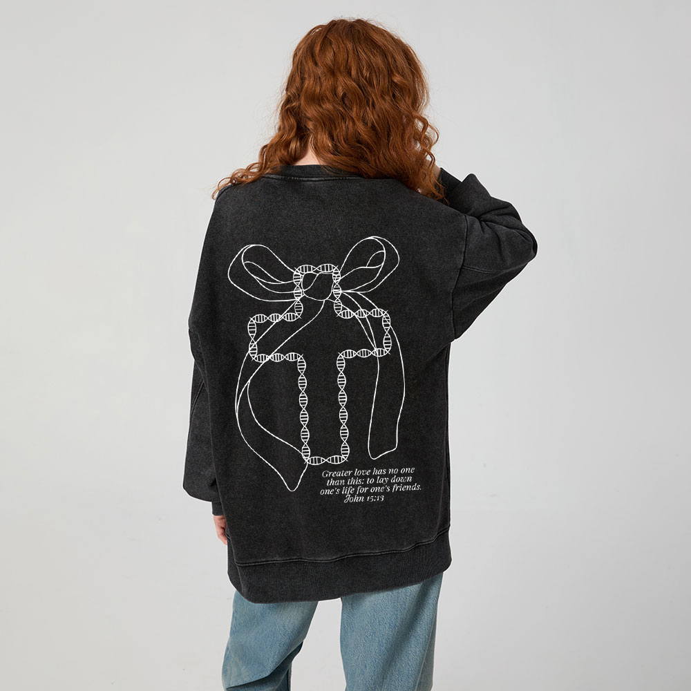 No Greater Love Christian Washed Sweatshirt