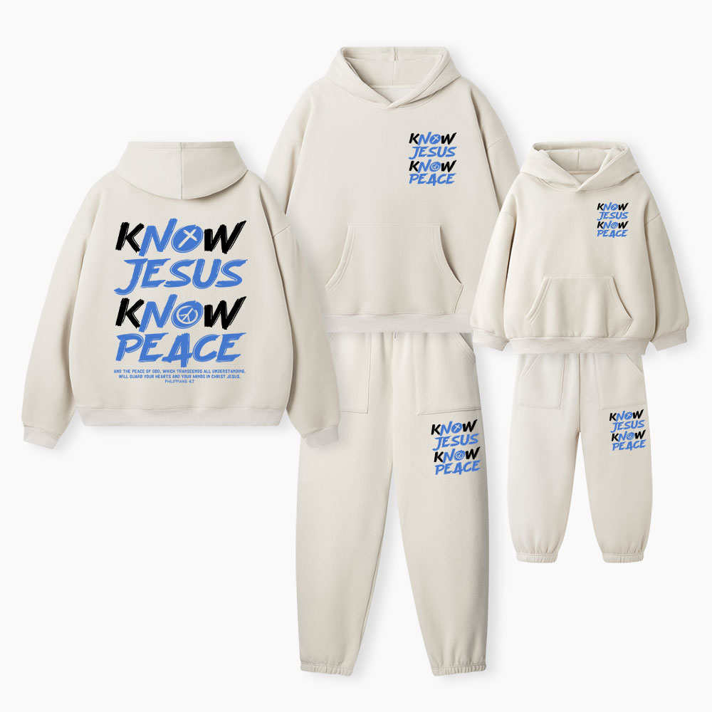 No Jesus No Peace Christian Premium Matching Fleece Hoodie Set