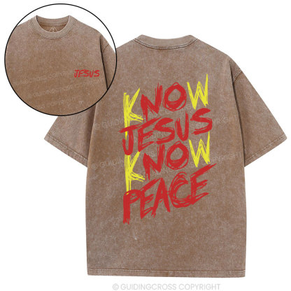 No Jesus No Peace Christian Washed T-Shirt