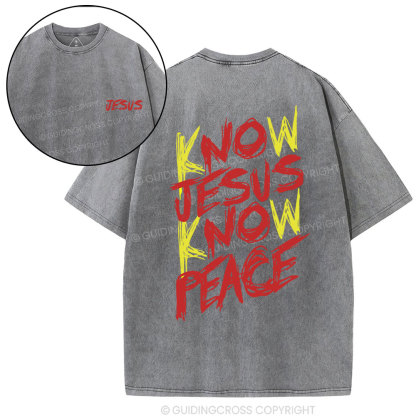 No Jesus No Peace Christian Washed T-Shirt