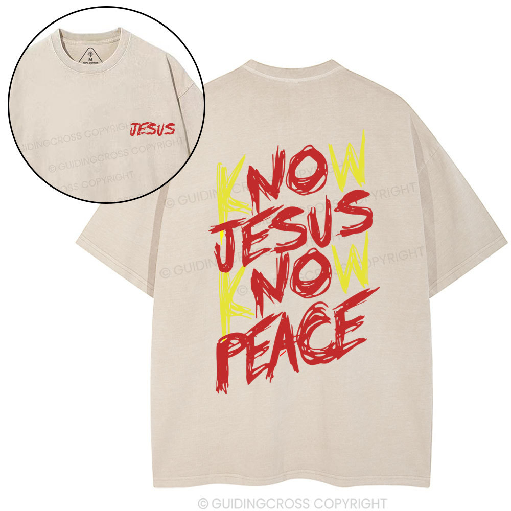 No Jesus No Peace Christian Washed T-Shirt