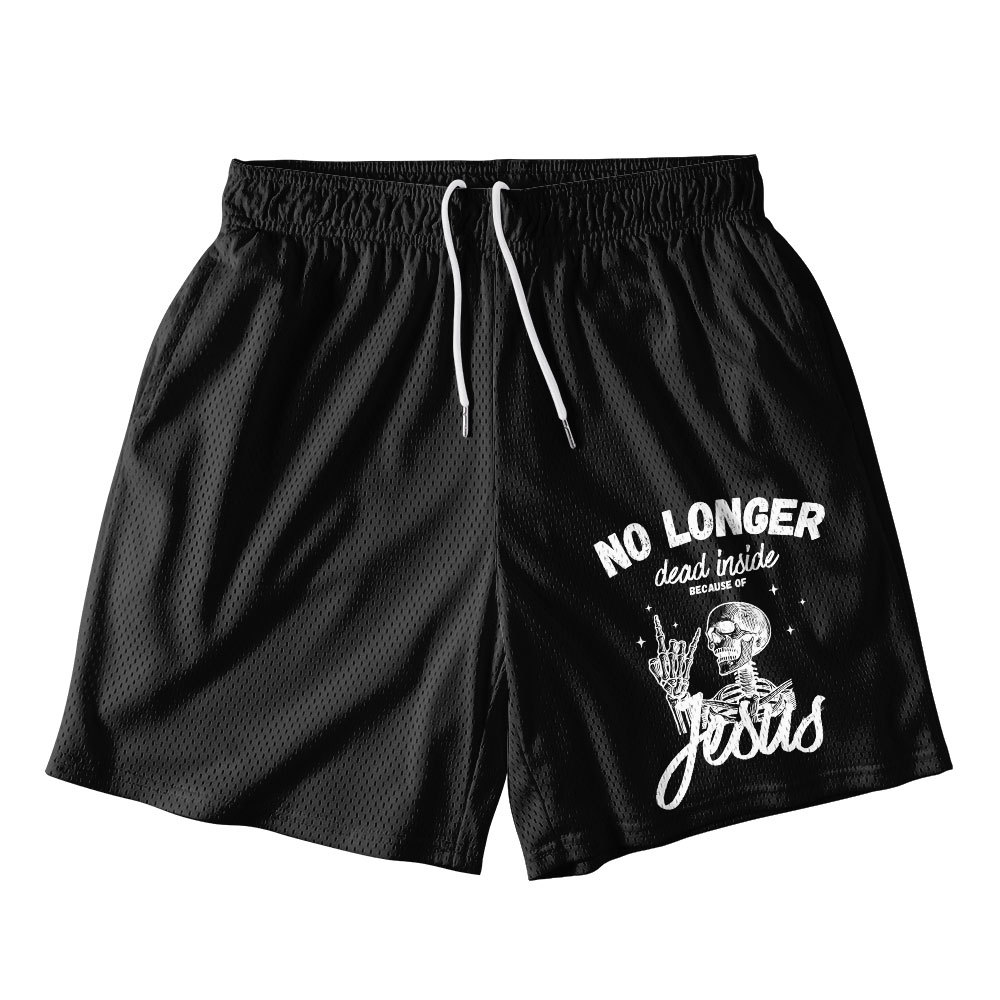 No Longer Dead Inside Black Christian Mesh Shorts