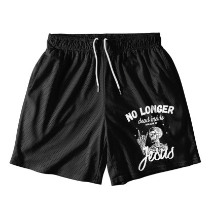 No Longer Dead Inside Black Christian Mesh Shorts