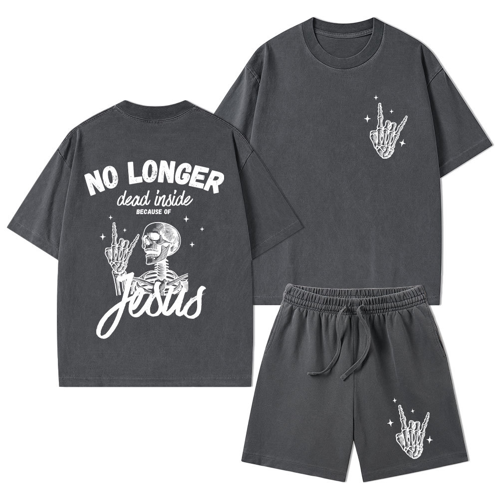 No Longer Dead Inside Christian Washed T-Shirt & Shorts