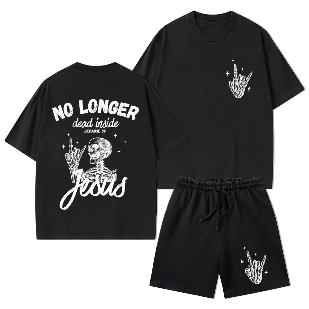 No Longer Dead Inside Christian Washed T-Shirt & Shorts