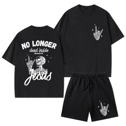 No Longer Dead Inside Christian Washed T-Shirt & Shorts
