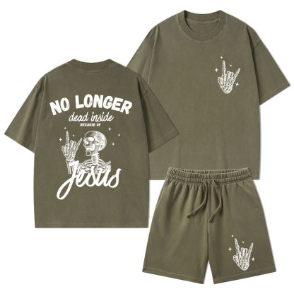 No Longer Dead Inside Christian Washed T-Shirt & Shorts
