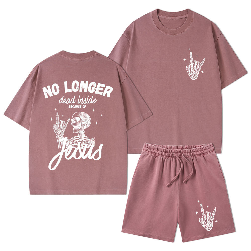No Longer Dead Inside Christian Washed T-Shirt & Shorts