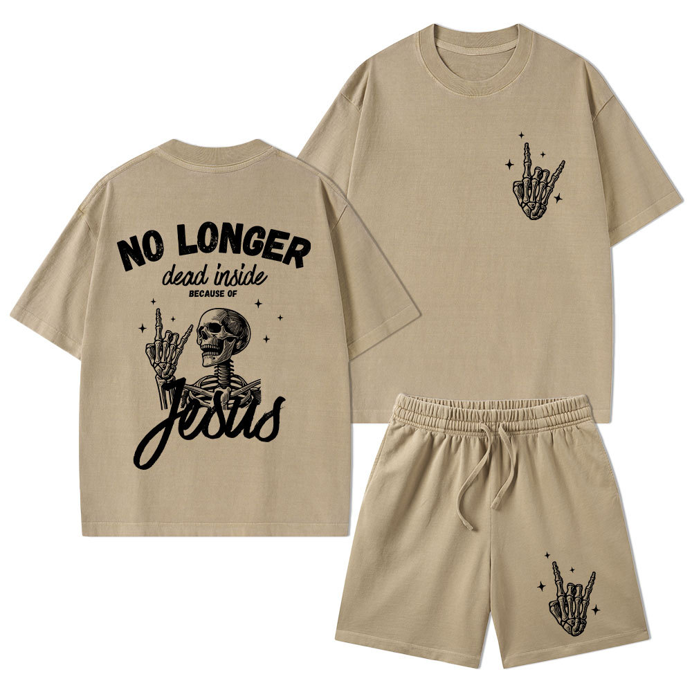 No Longer Dead Inside Christian Washed T-Shirt & Shorts