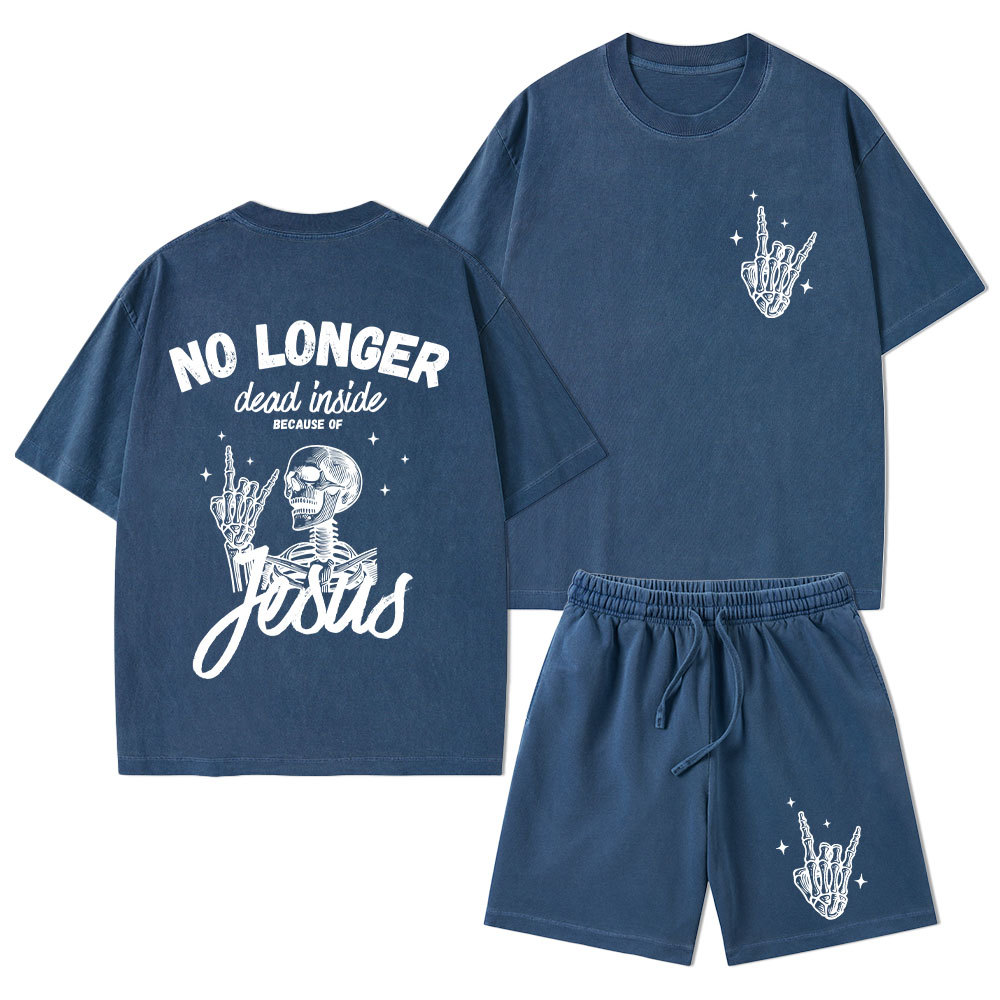 No Longer Dead Inside Christian Washed T-Shirt & Shorts