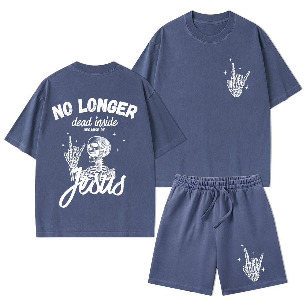 No Longer Dead Inside Christian Washed T-Shirt & Shorts