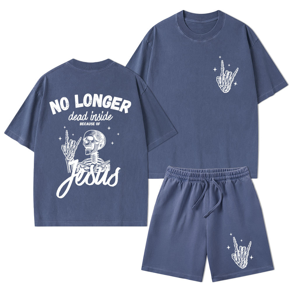 No Longer Dead Inside Christian Washed T-Shirt & Shorts