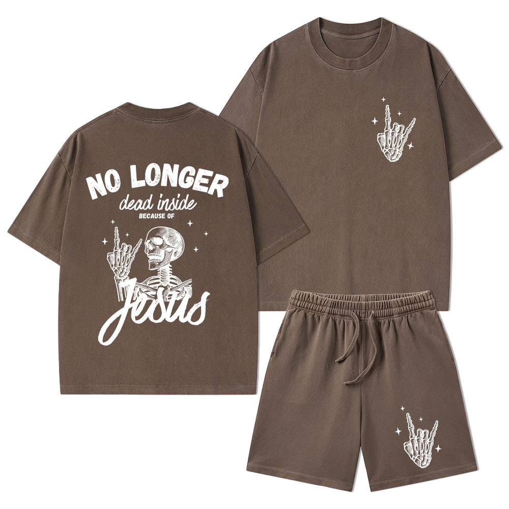No Longer Dead Inside Christian Washed T-Shirt & Shorts