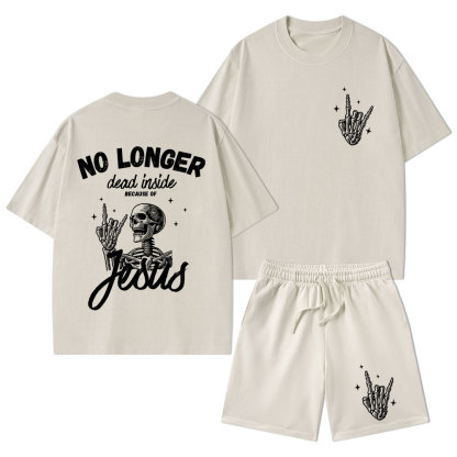 No Longer Dead Inside Christian Washed T-Shirt & Shorts