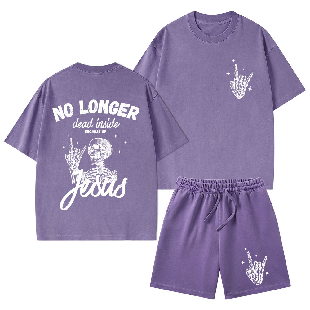 No Longer Dead Inside Christian Washed T-Shirt & Shorts