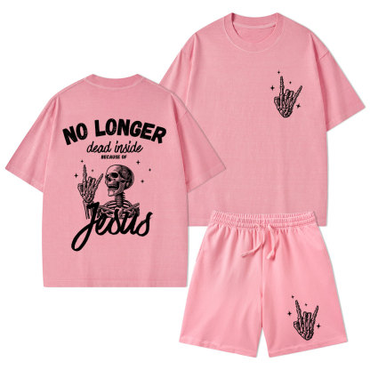 No Longer Dead Inside Christian Washed T-Shirt & Shorts