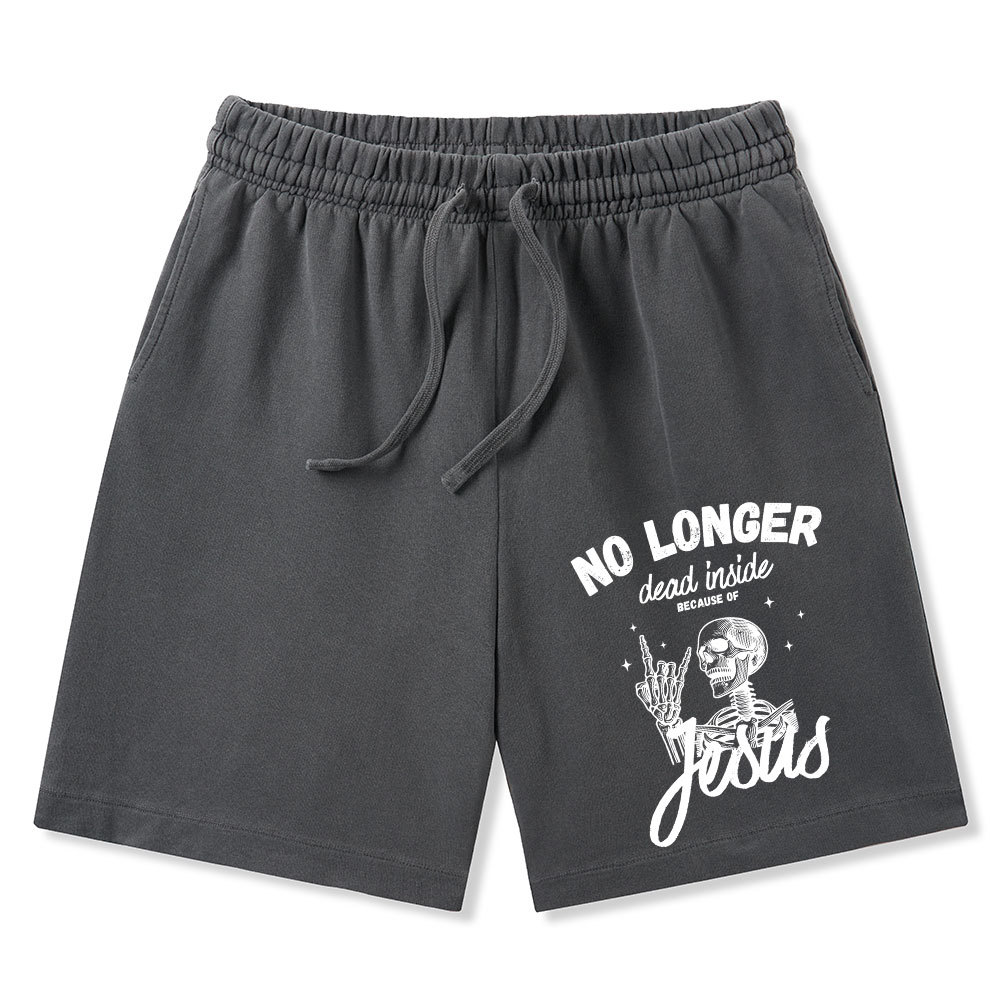 No Longer Dead  Inside Jesus Christian Washed Shorts