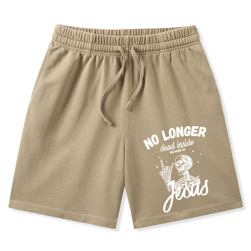No Longer Dead  Inside Jesus Christian Washed Shorts