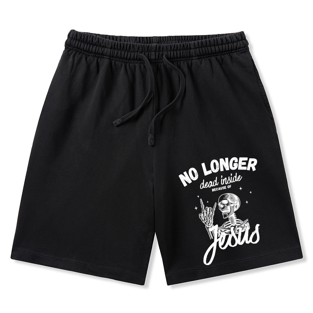 No Longer Dead  Inside Jesus Christian Washed Shorts