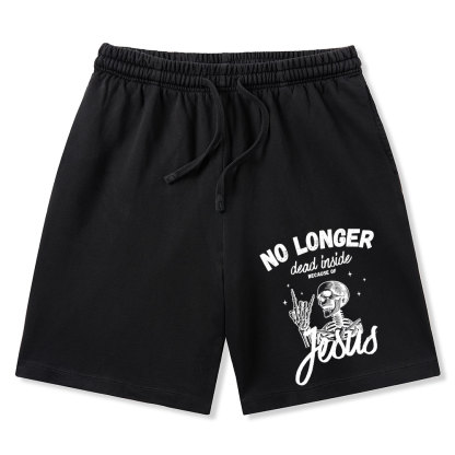 No Longer Dead  Inside Jesus Christian Washed Shorts