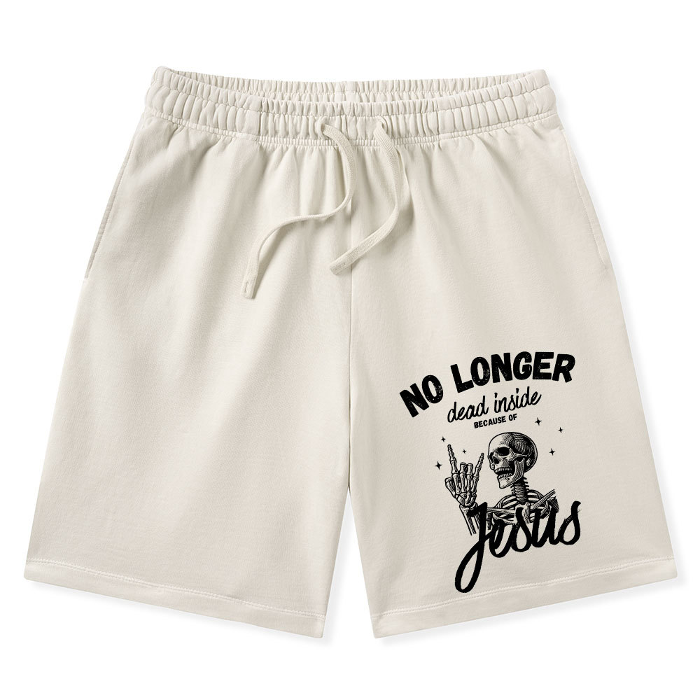 No Longer Dead  Inside Jesus Christian Washed Shorts