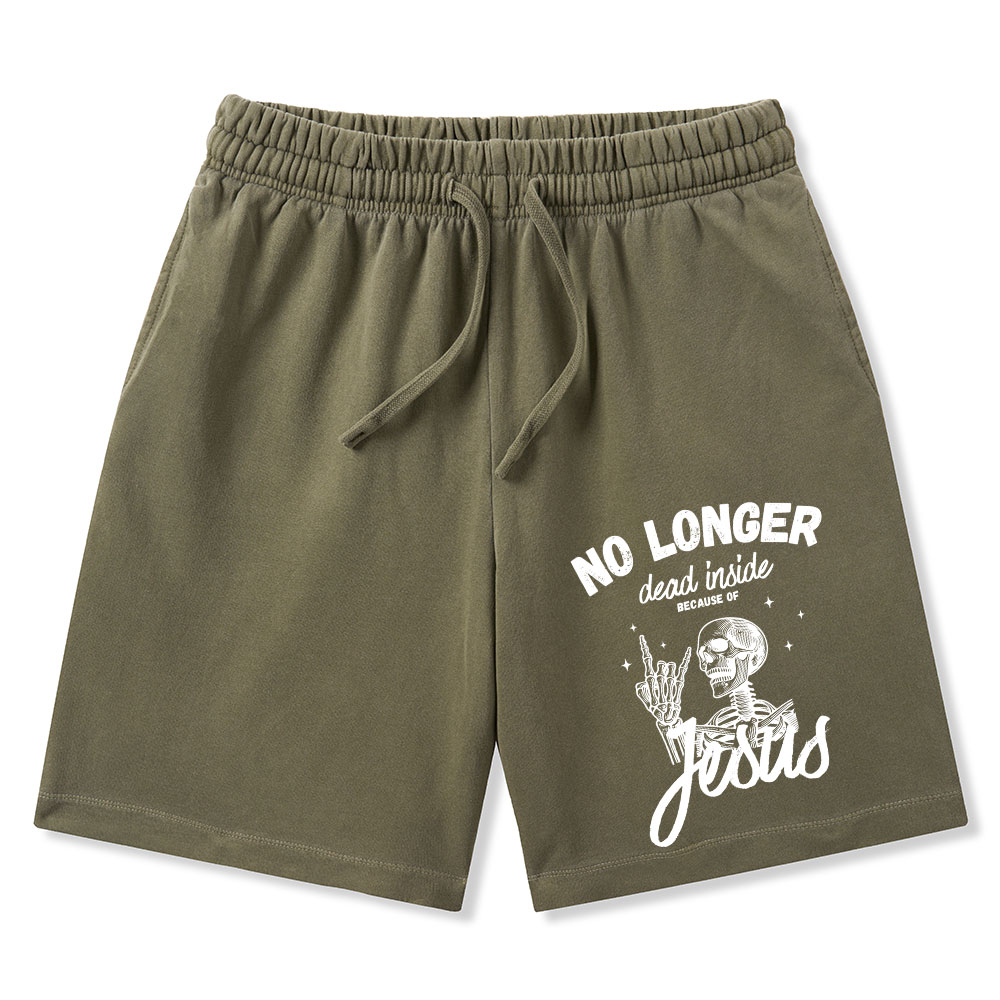 No Longer Dead  Inside Jesus Christian Washed Shorts