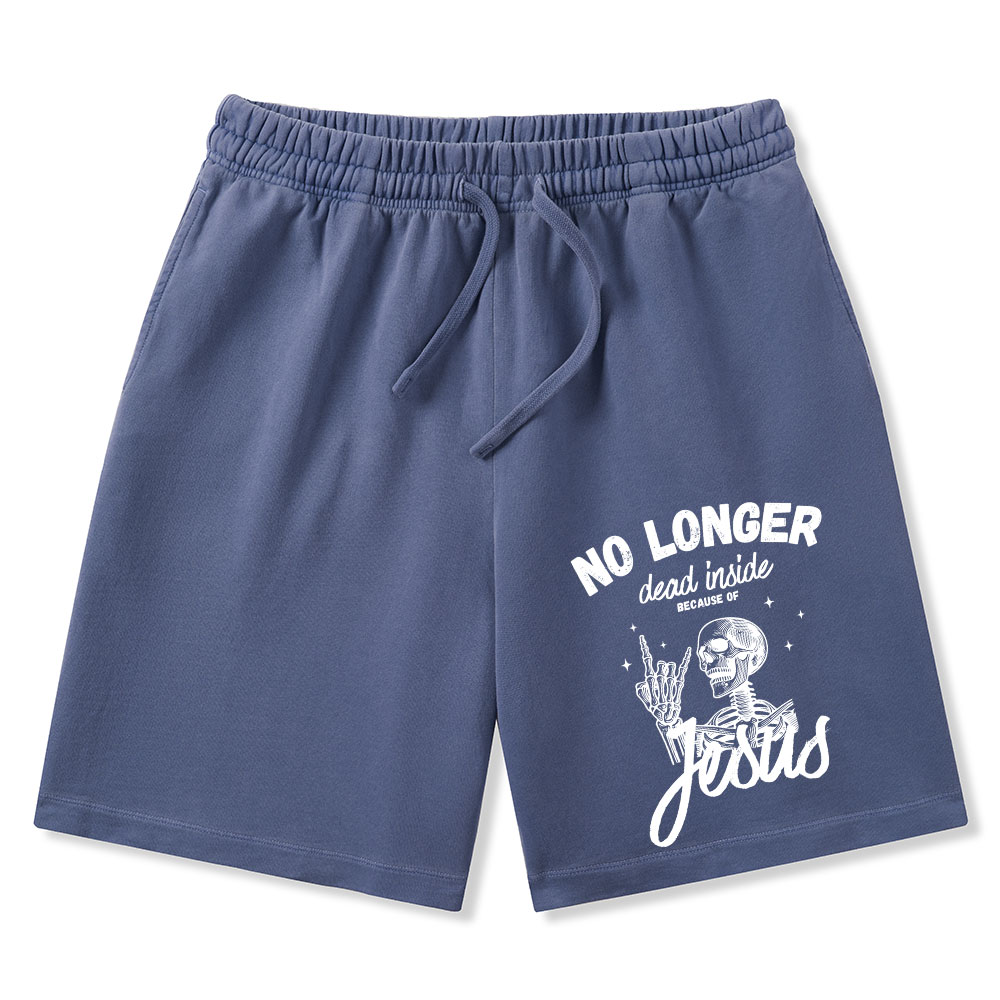 No Longer Dead  Inside Jesus Christian Washed Shorts