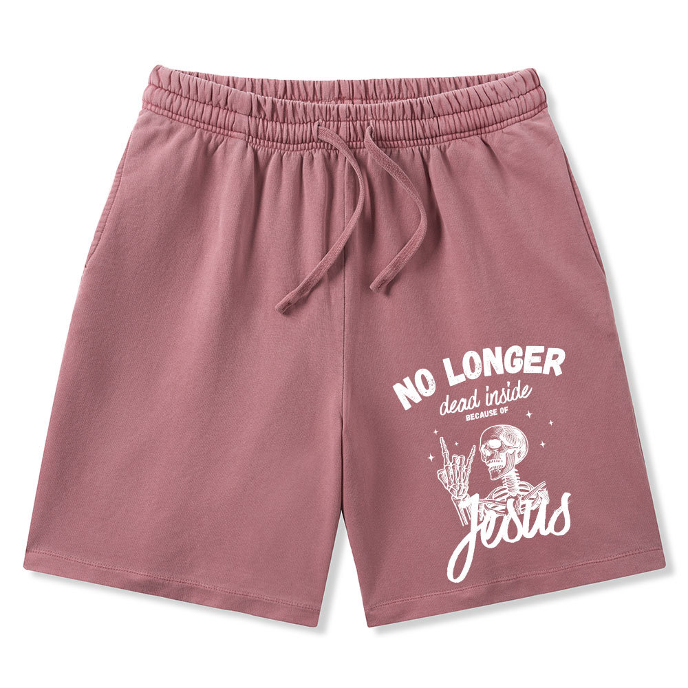 No Longer Dead  Inside Jesus Christian Washed Shorts