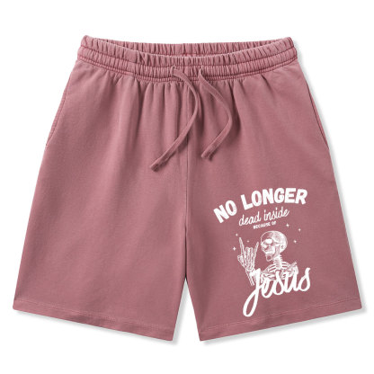No Longer Dead  Inside Jesus Christian Washed Shorts