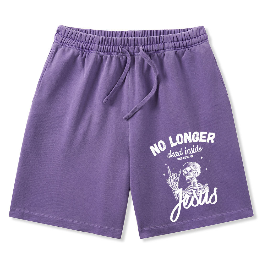 No Longer Dead  Inside Jesus Christian Washed Shorts