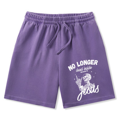 No Longer Dead  Inside Jesus Christian Washed Shorts