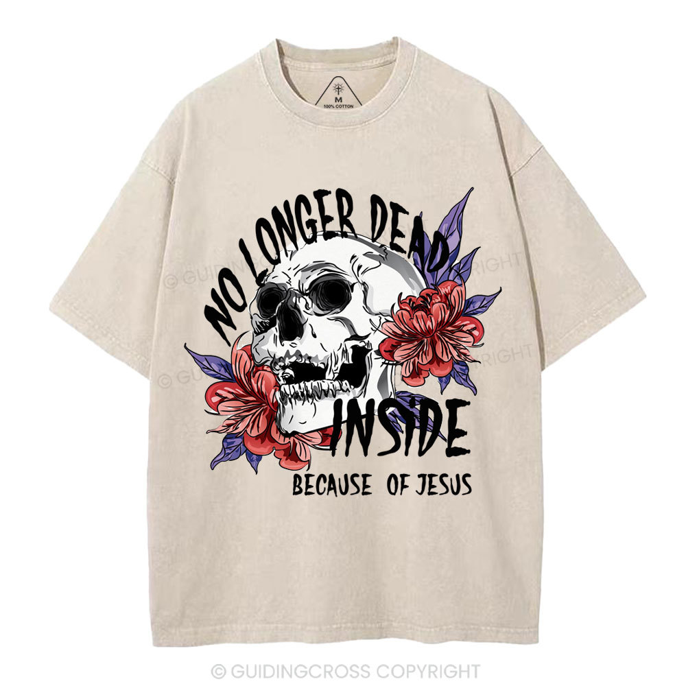 No Longer Dead Inside because of Jesus Christian Washed T-Shirt