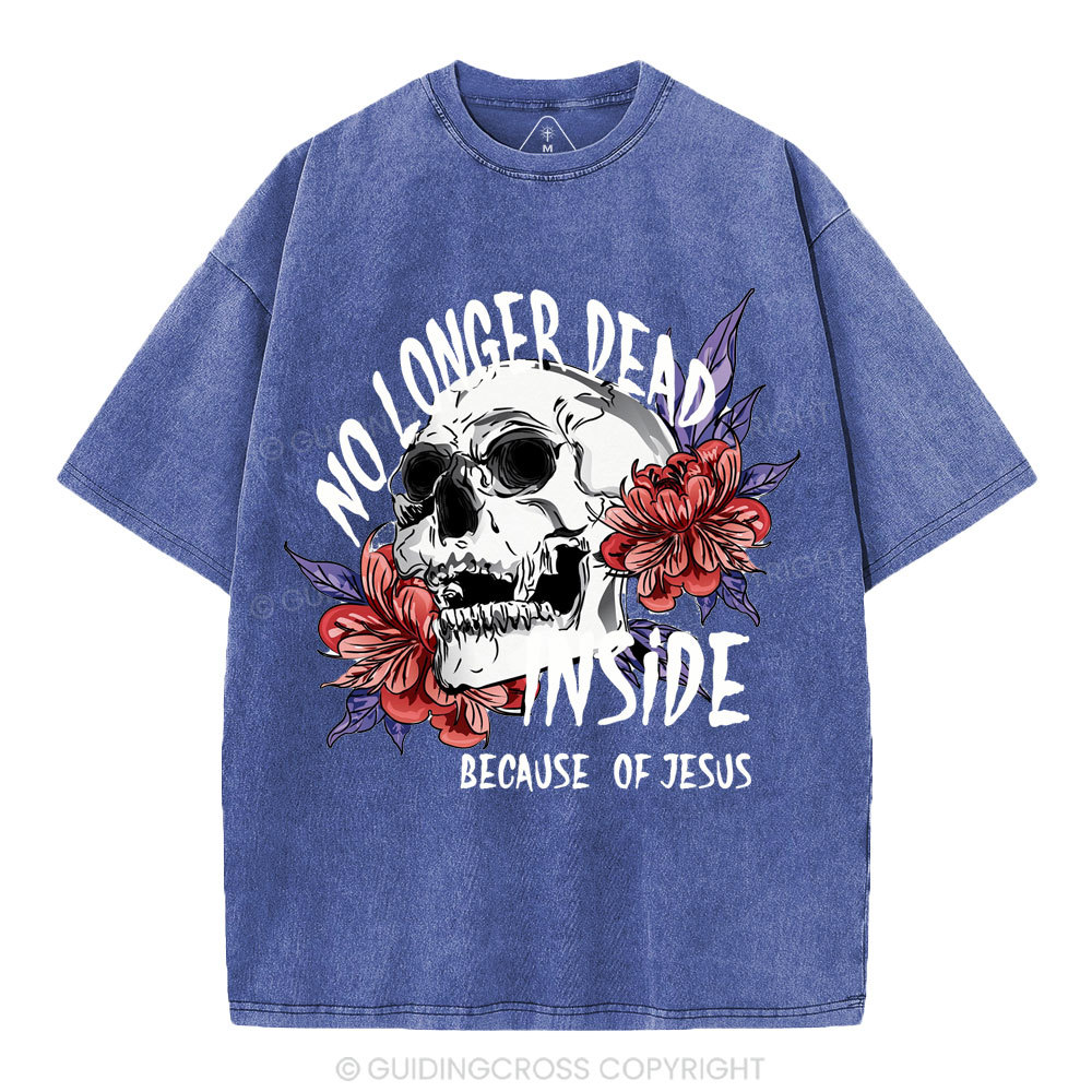 No Longer Dead Inside because of Jesus Christian Washed T-Shirt
