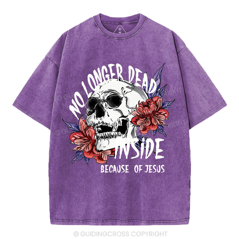 No Longer Dead Inside because of Jesus Christian Washed T-Shirt