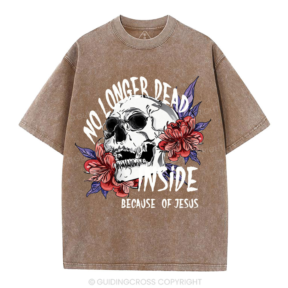 No Longer Dead Inside because of Jesus Christian Washed T-Shirt