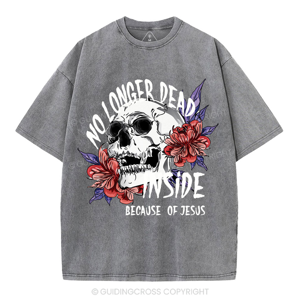 No Longer Dead Inside because of Jesus Christian Washed T-Shirt