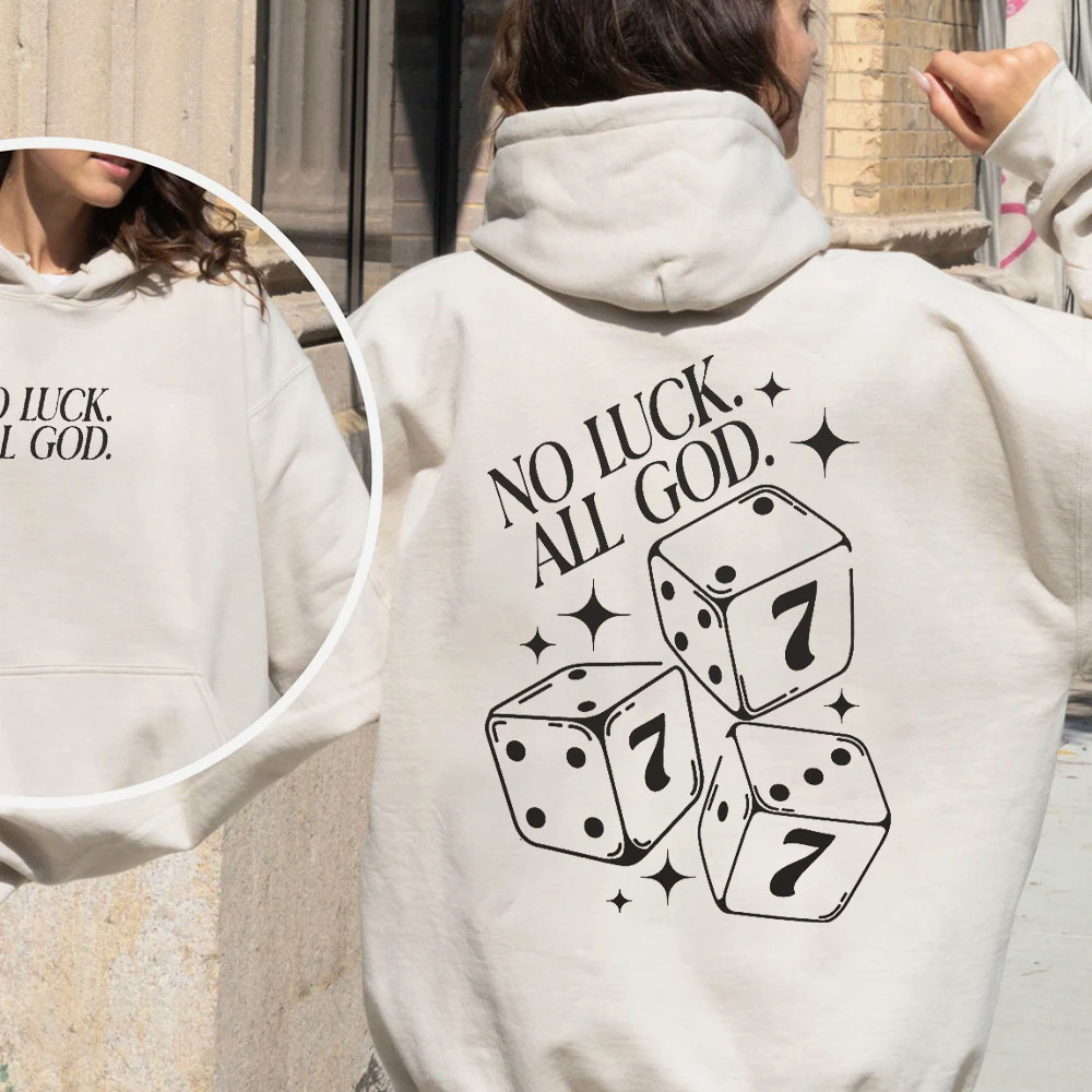 No Luck All God Christian Fleece Hoodie Set