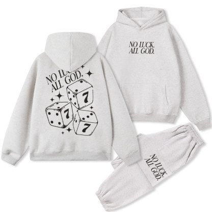 No Luck All God Christian Fleece Hoodie Set