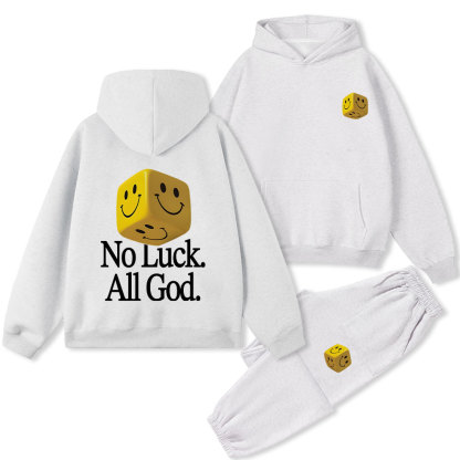 No Luck All God Christian Premium Fleece Hoodie Set