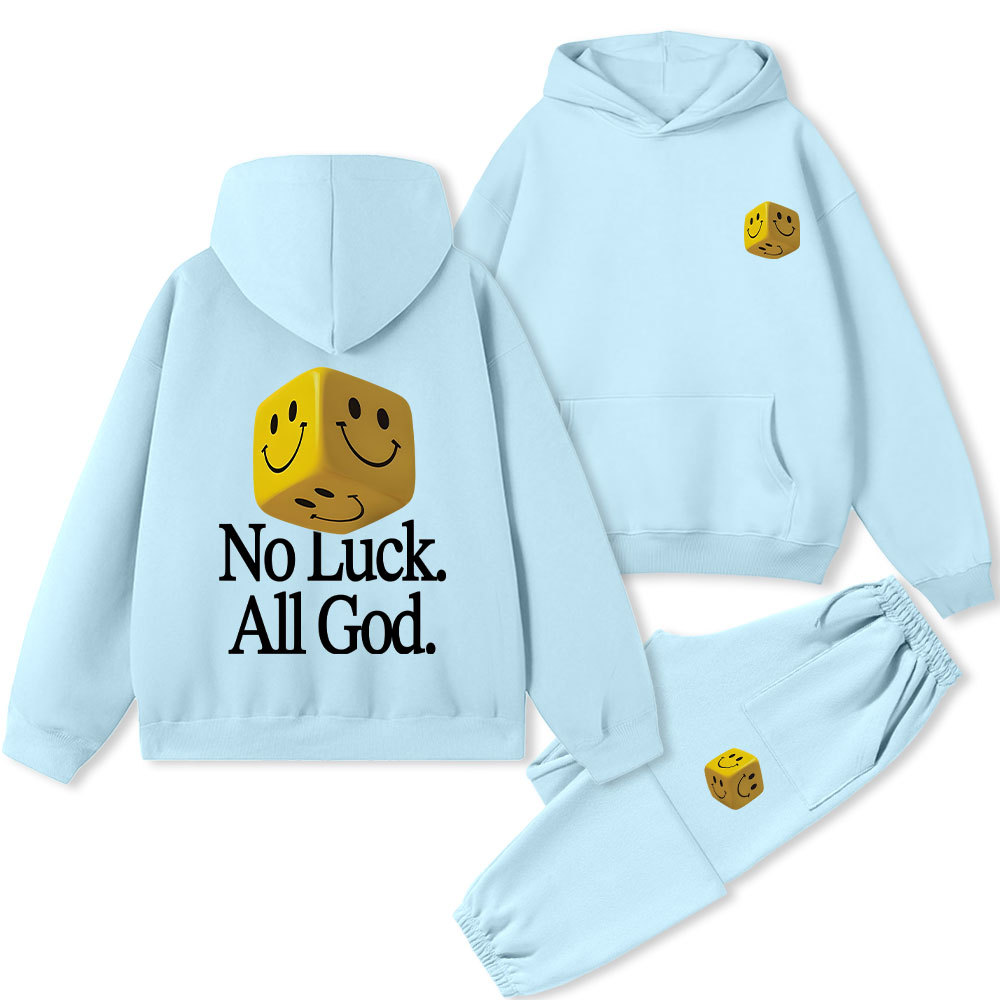 No Luck All God Christian Premium Fleece Hoodie Set