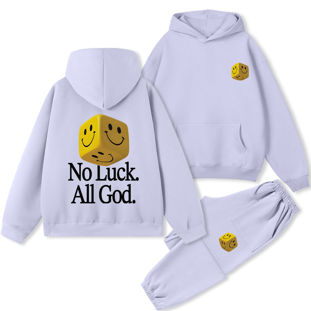 No Luck All God Christian Premium Fleece Hoodie Set