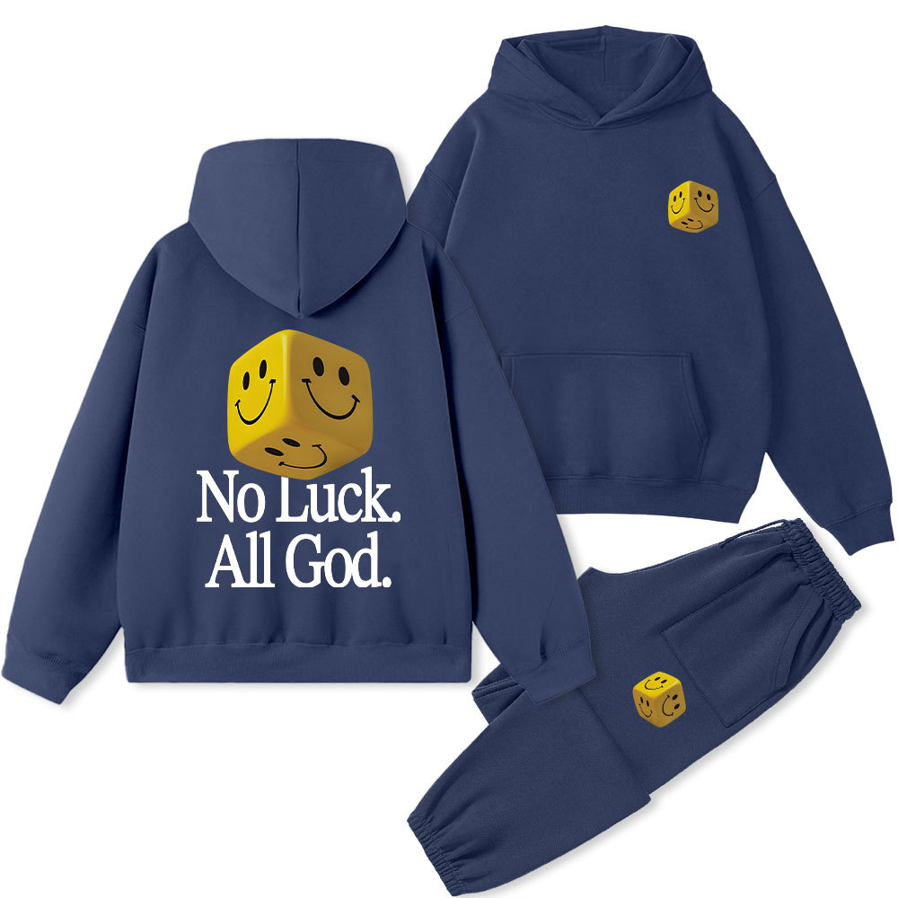 No Luck All God Christian Premium Fleece Hoodie Set