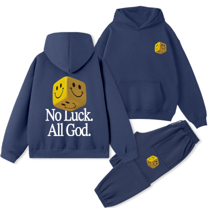 No Luck All God Christian Premium Fleece Hoodie Set