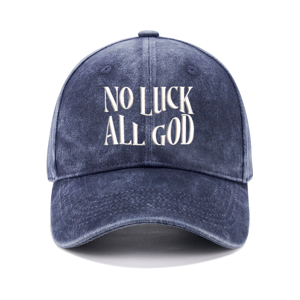 No Luck All God Christian Washed Hat