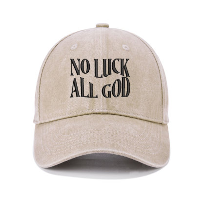 No Luck All God Christian Washed Hat