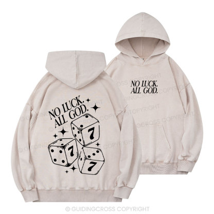 No Luck All God Christian Washed Hoodie